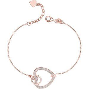 ⭐Women Sterling Silver CZ Station Lightweight Italian Pearl Zirconia Bracelet